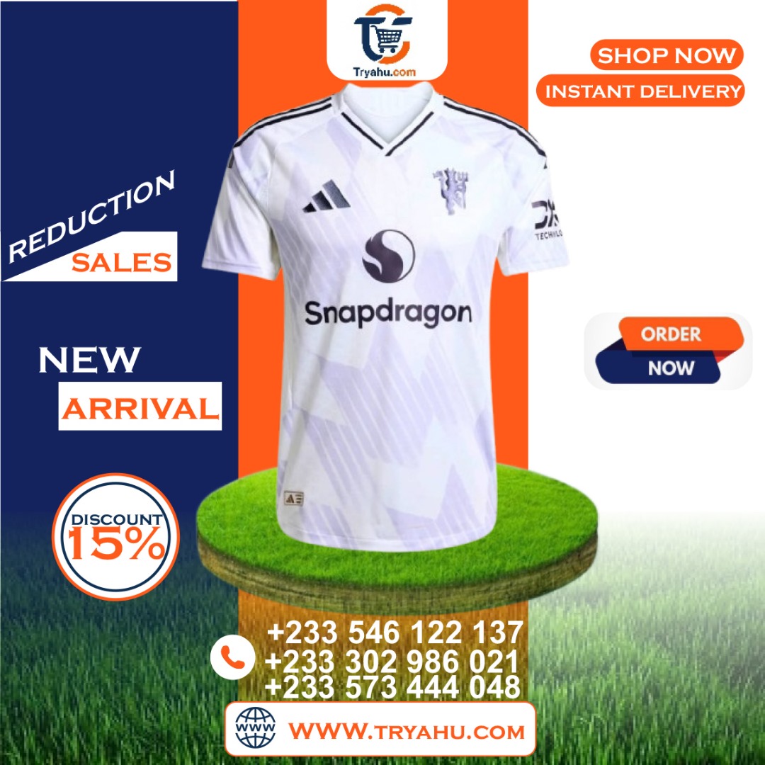 Authentic 2025 2026 Football Jerseys for Sale Manchester United, City, Liverpool, Real Madrid, Barcelona & More | Tryahu Sports Ghana